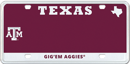 7-Letter Personalized - Passenger - Texas A&M University - Maroon